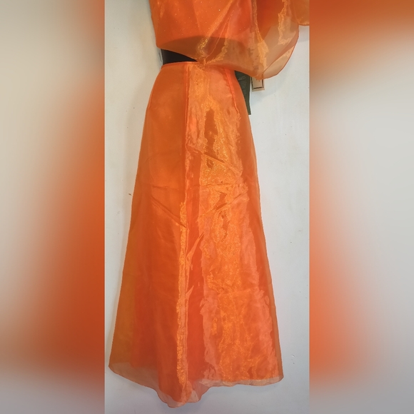 ⬇️REDUCED⬇️ GUNNE SAX Orange Chiffon 2pc Dress Size 9 NWT Vintage FLAWED Jessica - Picture 4 of 16